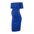 thumbnail image 5 of Jamicy Women's Maternity Dress Off Shoulder Ruffle Sleeveless Bodycon Dress for Baby Shower Knee Length Maternity Dress, 5 of 6