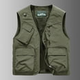 thumbnail image 2 of RYDCOT Men's Casual Lightweight Outdoor Fishing Work Sai Travel Photo Cargo Vest Sleeveless Jacket Multi Pockets Army Green, 2 of 7