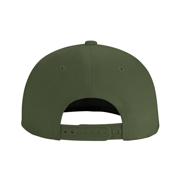 DouZhe Flat Brim Cap Snapback Hat, Pirate Skull Bone Prints Adjustable  Green Adult Baseball Cap 