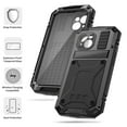 thumbnail image 2 of ELEHOLD for iPhone 15 Plus Case,Outdoor Sports Military Heavy Duty Full Body Cover with Built in Tempered Glass Screen Protector Hidden Kickstand Shockproof Dustproof Case for iPhone 15 Plus, Black, 2 of 9