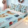 thumbnail image 2 of Erosebridal Christmas Gnome Zipper Queen Comforter Set with Fitted Sheet and 2 Pillowcases, Cartoon Truck Zipper Bedding Set, Cyan, Christmas Reversible, 4pcs, 2 of 7