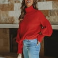 thumbnail image 3 of Vedolay Sweaters Womens Casual Crewneck Lightweight Pullover Loose Fit Sweater,Red S, 3 of 5