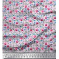 thumbnail image 1 of Soimoi Cotton Poplin Fabric Leaves & Floral Artistic Printed Fabric 1 Yard 42 Inch Wide, 1 of 3