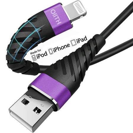 OIITH iPhone Charger Cable 6 Ft,Apple MFi Certified Long Lightning Charging Cord, Fast 2.4A iPhone USB Cord Compatible with iPhone13/12/11/XS/Max/XR/X/8/8P/7P/6/iPad-Purple