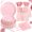 Pink, variant on 350 Pcs Pink Paper Plates and Napkins - 50 Guest Light Pink Party Supplies Include Scalloped Plates Cups Plastic Spoons Forks Knives for Baby Shower Birthday Party