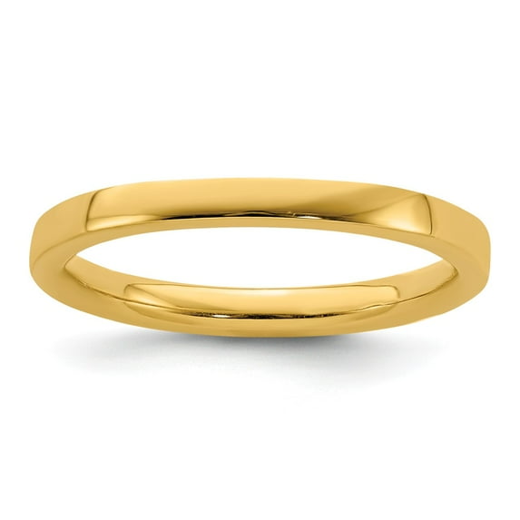 Sterling Silver Stackable Expressions Gold Plated Polished Flat Ring Size 7