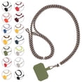 thumbnail image 3 of Cuerda universal para el cuello del teléfono móvil Hebilla a presión de metal ajustable Cordón con soporte antipérdida con tarjeta adhesiva Viajes al aire libre Senderismo Azul Albaricoque Verde Inevent EL005430-10, 3 of 7