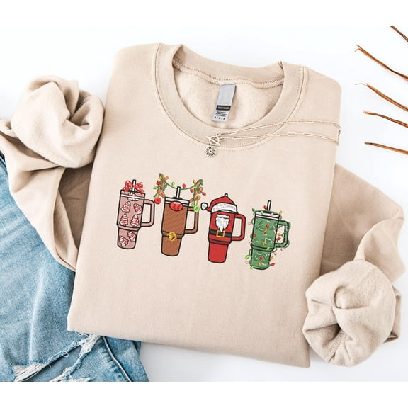 Embroidered Christmas Coffee Sweatshirt, Holiday Latte Lover Shirt, Snowman Latte Coffee Lover Shirt, Cozy Xmas Shirt for Coffee Lovers