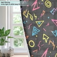 thumbnail image 4 of Yayeee Window Curtains Light Filtering 63"x42" Grommet Panel Pair Home Living Room Decor, Black Neon Lightning, 4 of 7