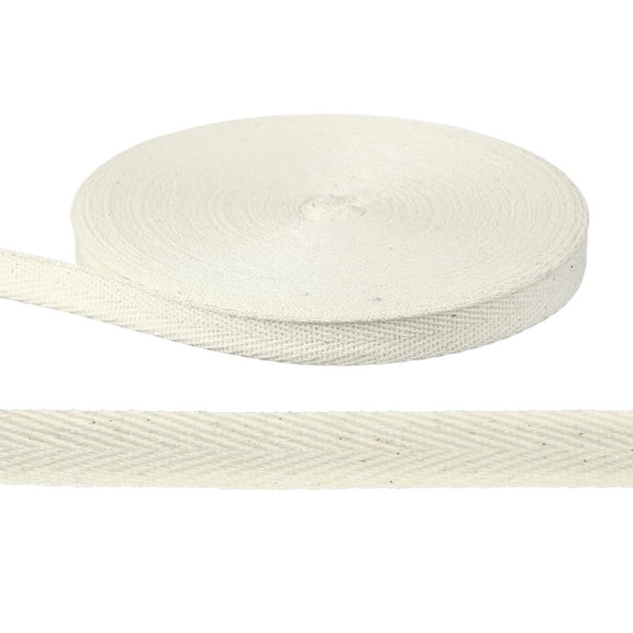 Uxcell 27 Yards Cotton Twill Tape Ribbon, 1/2 Inch Herringbone Twill Tape Bias Ribbon Binding Tape or Sewing Hemming Binding Quilting Piping DIY Craft, White