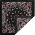 thumbnail image 2 of American Made Red and White on Black Western Paisley Bandana 22x22, 2 of 3