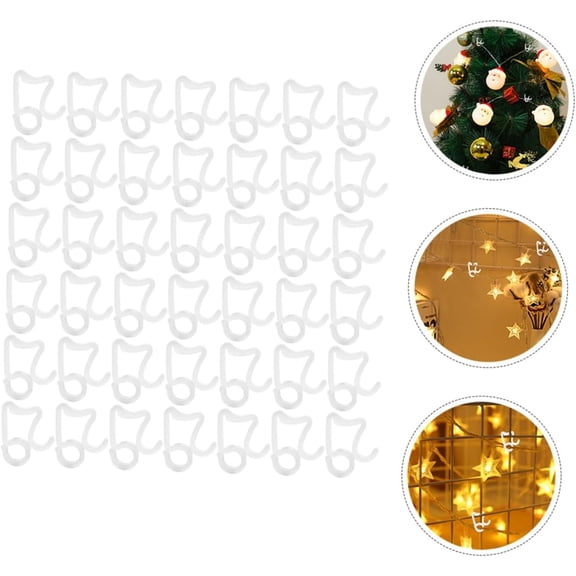 100 Pieces Strengthen Light Hooks,1.3X1.1In Christmas Light Clips,Outdoor Gutter Hook,Weatherproof Outdoor Seasonal Lighting Hooks for Holiday,Party Decoration(White)