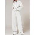 thumbnail image 4 of PRETTYGARDEN Womens Casual Two Piece Sets Fall Outfits Quarter Zip Sweatshirts Straight Leg Pants Sweatsuits Tracksuit, 4 of 9