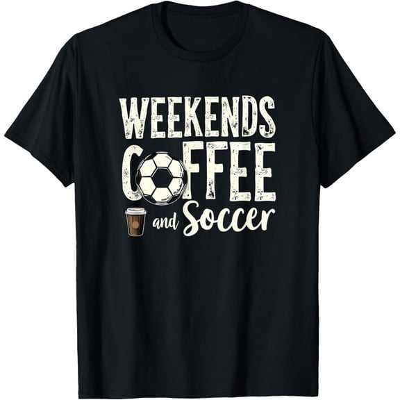 Playful Comfort Tee - Vintage Weekends Coffee and Soccer Funny Soccer Football Tee T-Shirt