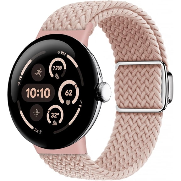 MYKOMI Braided Magnetic Band Compatible with Google Pixel Watch 3/4 45mm, [Upgraded Magnets do not fall off] Adjustable Stretchy Nylon Strap for Pixel Watch Wristbands Women Men