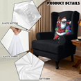 thumbnail image 5 of Chririnla Dancing Santa Print 2 Piece Wingback Chair Cover, Elastic Bottom Fitted Single-Seat Wingback Armchair Covers Polyester Fabric Wingback Chair Slipcover for Bedroom Living Room, 5 of 7