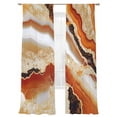 thumbnail image 2 of Marble Texture Sheer Curtains 84 Inches Long 2 Panels Orange White Watermark Watercolor Light Filtering Semi Sheer Window Curtains Drapes for Bedroom Living Room 52"x84", 2 of 7