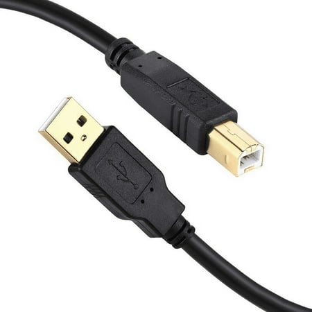 SUWU 5' USB 2.0 Type A-Male to B-Male Printer Cable, Black