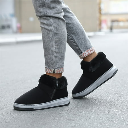 

Akiihool Men s Snow Boots Men s Winter Boots Snow Boots Walking Boots Anti-Slip Casual Lightweight Hiking Boot (Black 11.5)