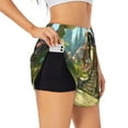 thumbnail image 3 of Lsque Cute Mushroom Town A Printed Women's Running Shorts with Liner Pockets,Elastic Quick Dry Workout Athletic Gym Yoga Shorts,Womens High Waist Shorts-Small, 3 of 9
