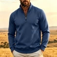 thumbnail image 2 of happyYEE Quarter Zip Sweatshirt for Men - Fall Stand Neck Fleece Sweatshirt - Casual Warm No Hood Pullover Tops with Pockets, 2 of 8