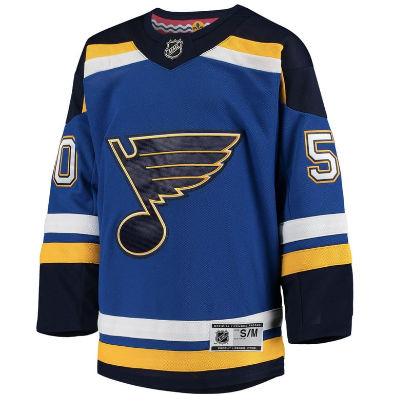 Blues binnington sales jersey