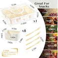 thumbnail image 2 of Snackle Box – 8 Compartment Divided Serving Tray with Lid, Handle, 4 Gold Forks, Portable, 2 of 7