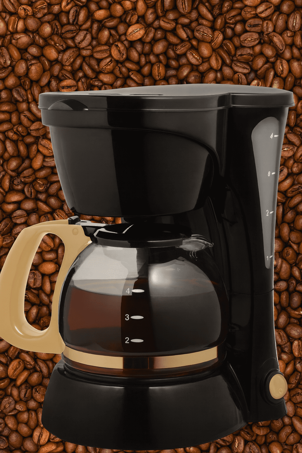 Collezioni 4-Cup Drip Coffee Maker with Glass Carafe, Black and Gold