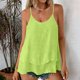 thumbnail image 5 of TaTaai Ladies Fashion Double Layer Flowy Slub Cotton Sleeveless Adjustable Camisole Top Casual Soft Comfortable for Daily Travel Shopping Streetwear All Season Gift, 5 of 9