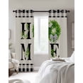 thumbnail image 4 of Rustic Home Blackout Curtains for Bedroom Living Room Darkening Curtains 63 Inches Long Eucalyptus Leaves Floral Beige Buffalo Plaid Window Curtain 2 Panels Set Window Treatment Drapes 42"x63", 4 of 9