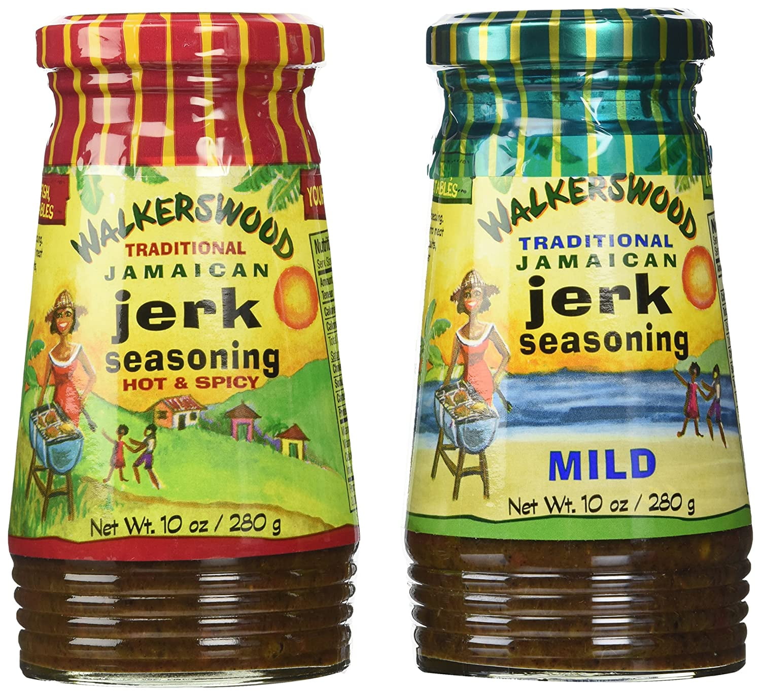 Walkerswood Jamaican Jerk Seasoning Mixed Pack - 10 Oz Each Mild, Hot ...