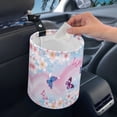 thumbnail image 3 of Renewold Multipurpose Car Trash Can with Waterproof Interior Bottom Plum Blossom Butterfly Automotive Garbage Cans Fit Most Cars Accessorie Foldable Car Bin Bag, 3 of 6