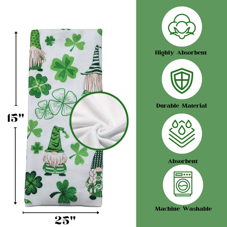 St Patrick's Day Kitchen Towels Absorbent Fast Drying Cloth Soft