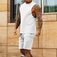 thumbnail image 5 of Nrmvnmi Summer Saving 2024 Casual Sport Set for Mens Two Piece Suit Solid O-Neck Short Sleeve Fit Tee Shirts Short Sweatpants Set For Mens Gifts, 5 of 6