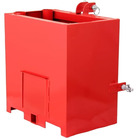 EastVita 3 Point Ballast Box 800lbs Capacity Standard 2 inch Hitch Receiver with 5cu ft Volume Heavy Duty Steel Fits Category 1 Tractor Attachment Red