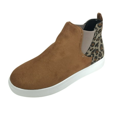 

CBGELRT Womens Shoes Casual Summer Ladies Fashion Leopard Print Panel Suede Retro Comfortable Flat Casual Shoes Teen Casual Shoes Tenis Casuales Para Mujer