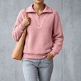 thumbnail image 5 of Byworldtasic Long Sleeve Sweatshirt for Women Half Zip Fuzzy Oversized Pullover Tops Loose Warm Sweatshirts, 5 of 8