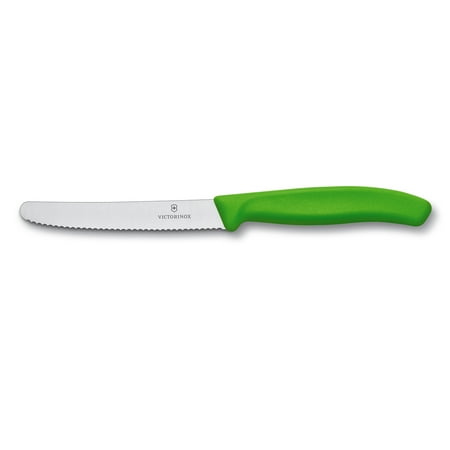 Victorinox Swiss Classic 4-1/2-Inch Utility Knife with Round Tip, Green Handle