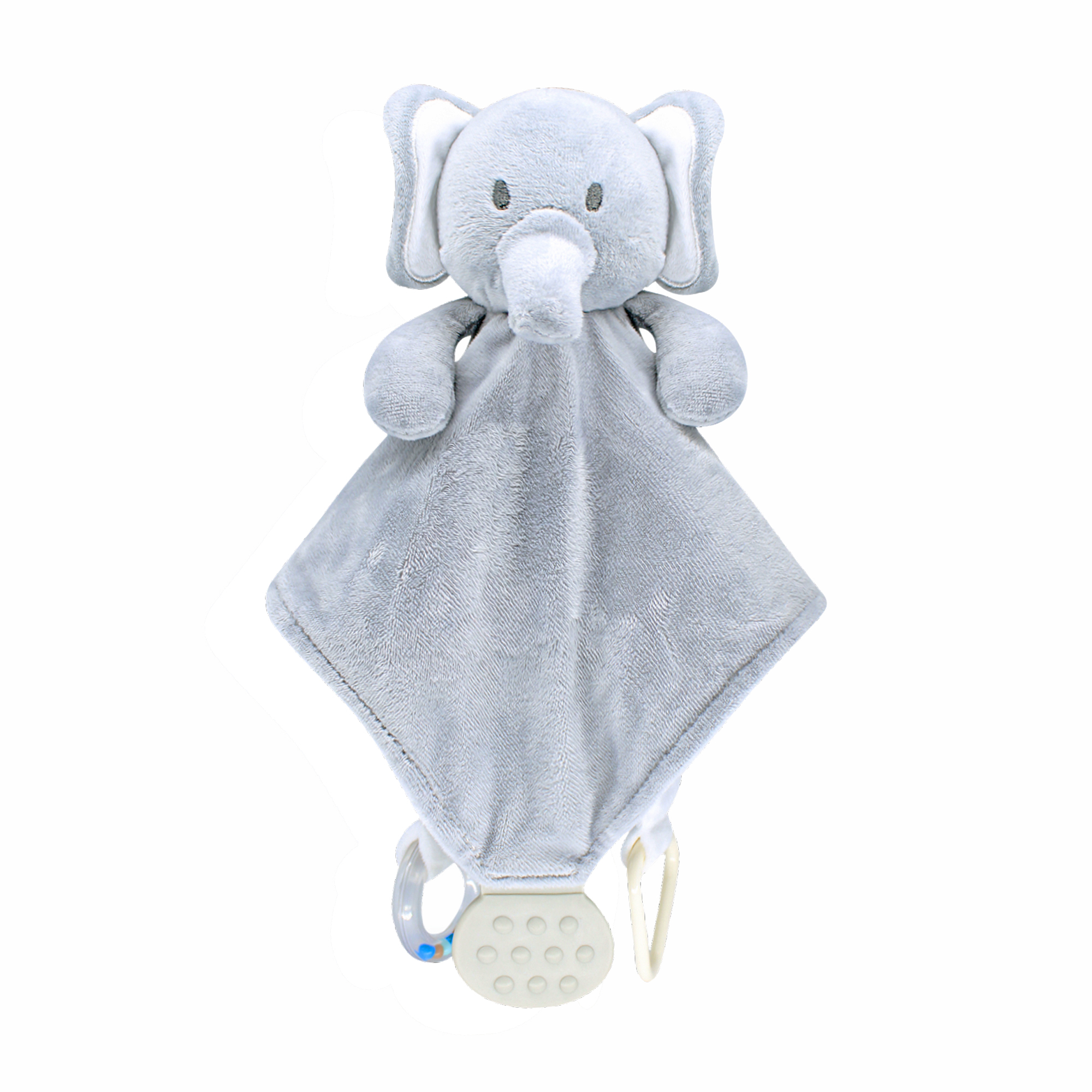 Baby Teether Security Blanket and Tag Blanket Lovey with 4 Teething