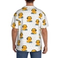 thumbnail image 3 of Lsque Cute Duck With Headphone print Men's Cuban Collar Short Sleeve Shirt Summer Beachwear Casual Button Down Fashionable Vacation Leisure Shirt-Small, 3 of 7
