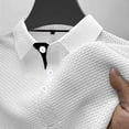 thumbnail image 5 of Men's Breeze Polo Shirts Breeze Short Sleeve Wear Collared Textured Shirt Stretchy Quick Dry Beer Belly for Work Outdoor White M, 5 of 5