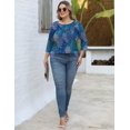 thumbnail image 3 of Top tipo túnica TFSDOD, talla grande, manga 3/4, cuello redondo para mujer, 3 of 6