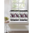 thumbnail image 3 of Halloween Half Window Curtain 36 Inches Long, Black Horror Skull Roses Spi-der Web Vintage Window Treatment Curtain Drapes, Small Tier Curtains for Bathroom Over Sink, 27.5"x36", 2 Panels, 3 of 7