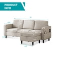 thumbnail image 3 of BALUS Sectional Sofa with Storage Ottoman, 78'' Convertible L-Shaped Sofa Couch for Living Room&Small Space, Beige, 3 of 9