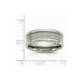 thumbnail image 6 of White Stainless Steel Ring Band Wedding Grey Carbon Fiber, 6 of 6