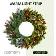 thumbnail image 3 of IDEALHOUSE Full Holiday Christmas Wreath Set Green 6FT with Garland Canes Teardrop Arc, Artificial Pine Bundle for Home Door Mantel Stairs Entry, 3 of 6