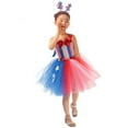thumbnail image 6 of Wxirdiow Girl Dress Girls Tulle Skirt Set Two Piece 4th of July Tutu Dress with Hairband Summer Party Outfit Red Size,8-9 Years, 6 of 9