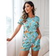 thumbnail image 3 of Ekouaer Womens 2-Piece Pajama Set Soft Short Sleeve Lounge Set with Pocket, 3 of 6