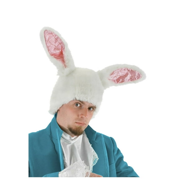 White Rabbit Ears Hat for Adults