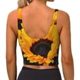 thumbnail image 4 of Uemuo Flower Bush Sunflower Pattern Women's Sports Bra - High Impact Support, Breathable, and Comfortable Athletic Bra for Running, Yoga, and Workouts, 4 of 9